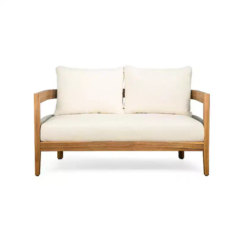 Christopher Knight Home Olympia Ensemble de 4 fauteuils d'extérieur en bois d'acacia, beige/teck