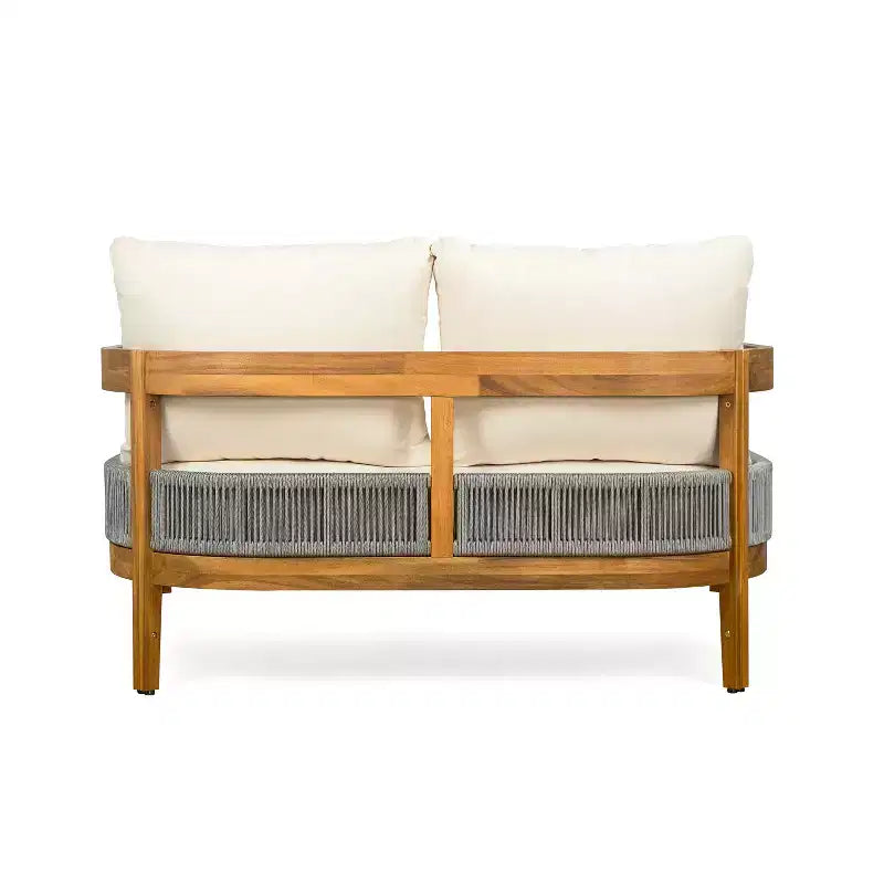 Christopher Knight Home Olympia Ensemble de 4 fauteuils d'extérieur en bois d'acacia, beige/teck