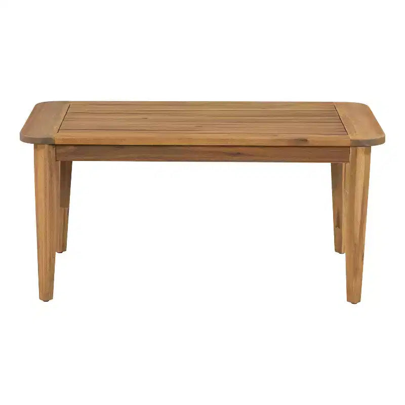 Christopher Knight Home Osborn Ensemble de 4 pièces en bois d'acacia avec coussins, motif à lattes, teck/beige