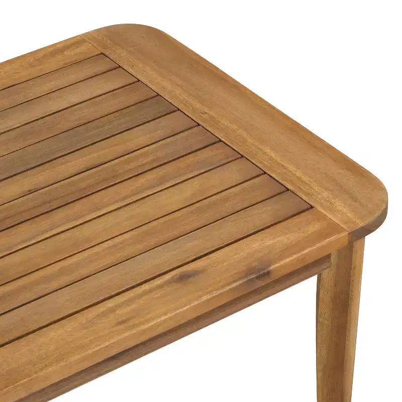 Christopher Knight Home Osborn Ensemble de 4 pièces en bois d'acacia avec coussins, motif à lattes, teck/beige