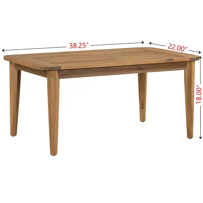 Christopher Knight Home Osborn Ensemble de 4 pièces en bois d'acacia avec coussins, motif à lattes, teck/beige