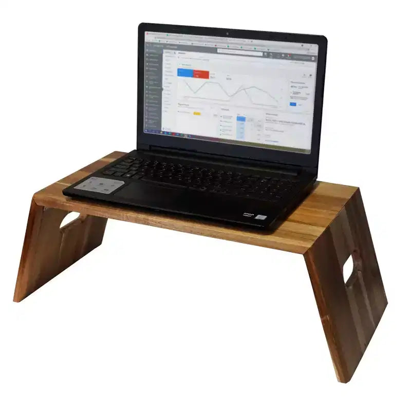 Support pliable portable pour ordinateur portable - Bois d'acacia