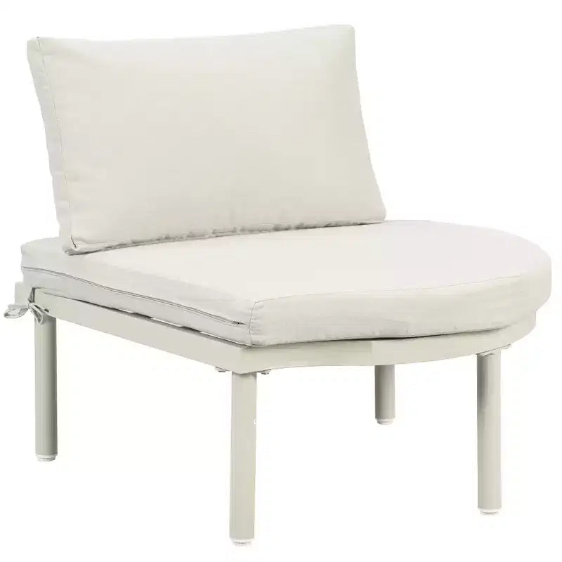 Ensemble de canapé de patio demi-lune 6 pièces Whisen avec 2 tables basses et 4 oreillers, sectionnel en rotin PE