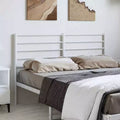 Tête de lit métallique durable, style moderne, blanche, pour lit double