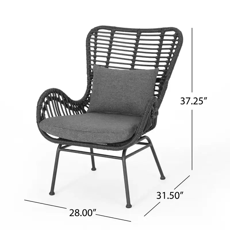 Christopher Knight Home Bechtel Ensemble 5 pièces de conversation d'extérieur en osier et verre trempé avec poufs