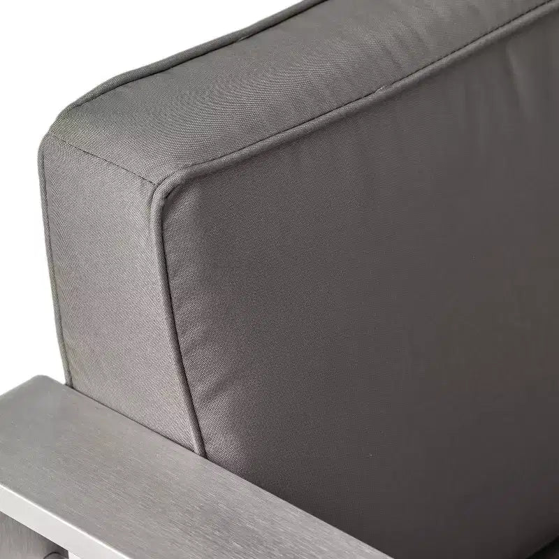 Christopher Knight Home Crested Bay, ensemble de discussion d'extérieur en aluminium 3 pièces avec table en C