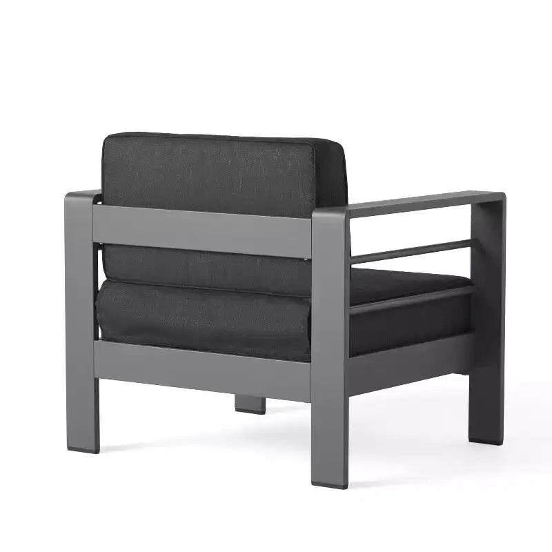 Christopher Knight Home Crested Bay, ensemble de discussion d'extérieur en aluminium 3 pièces avec table en C