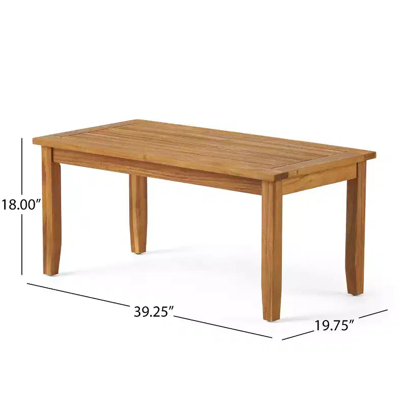 GDFStudio Keanu Canapé deux places et table basse d'extérieur en bois d'acacia avec coussins