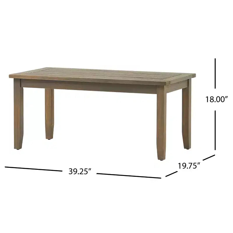 GDFStudio Keanu Canapé deux places et table basse d'extérieur en bois d'acacia avec coussins