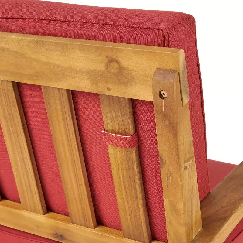 GDFStudio Keanu Canapé deux places et table basse d'extérieur en bois d'acacia avec coussins