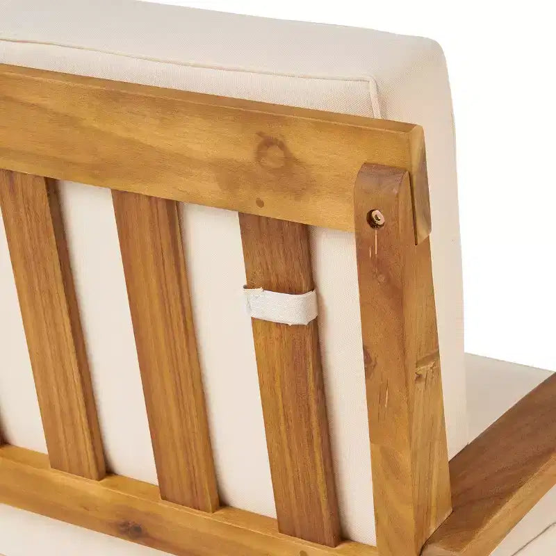 GDFStudio Keanu Canapé deux places et table basse d'extérieur en bois d'acacia avec coussins