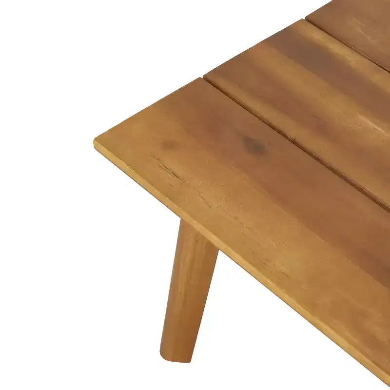 Ensemble causeuse et table basse d'extérieur GDFStudio Aggie en bois d'acacia avec coussins, teck/blanc