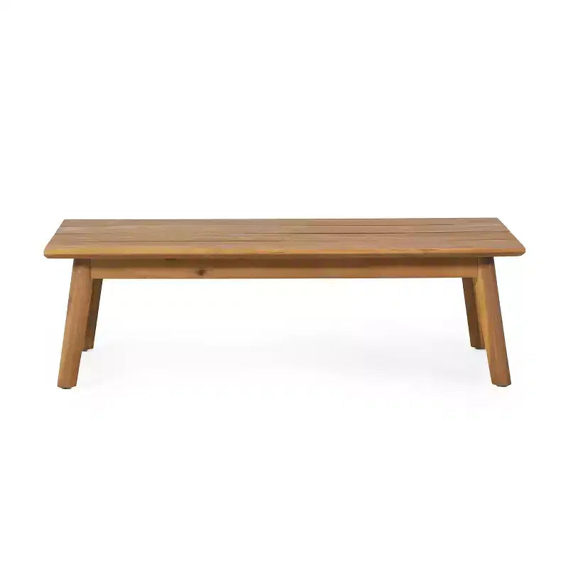 Ensemble causeuse et table basse d'extérieur GDFStudio Aggie en bois d'acacia avec coussins, teck/blanc