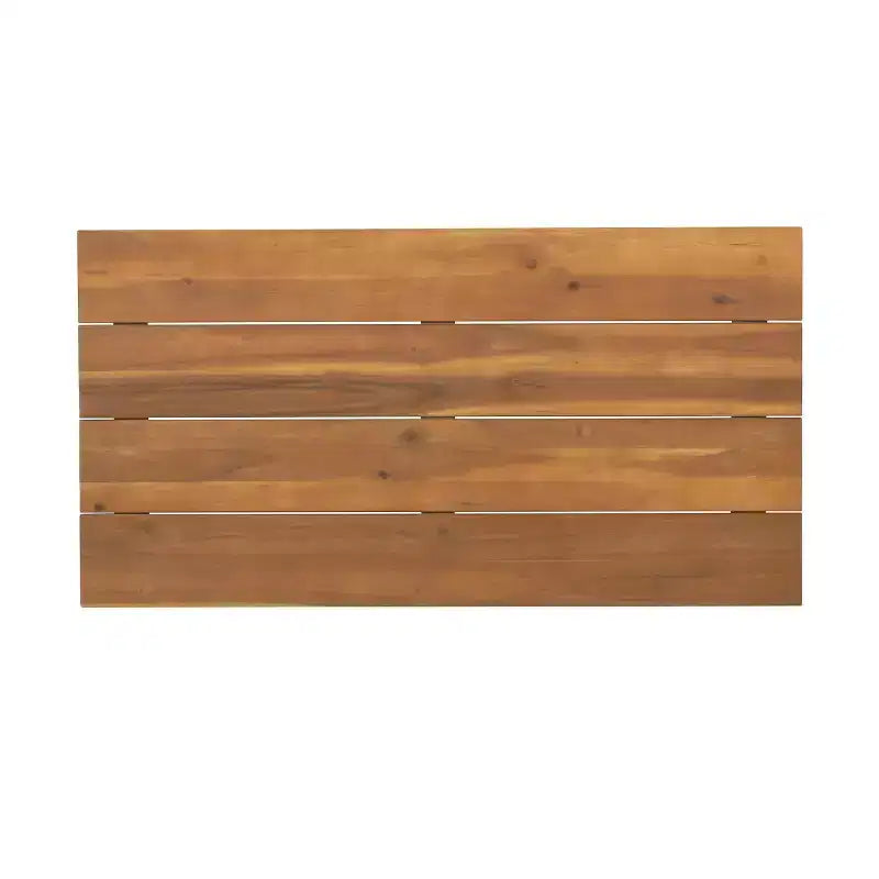 Ensemble causeuse et table basse d'extérieur GDFStudio Aggie en bois d'acacia avec coussins, teck/blanc
