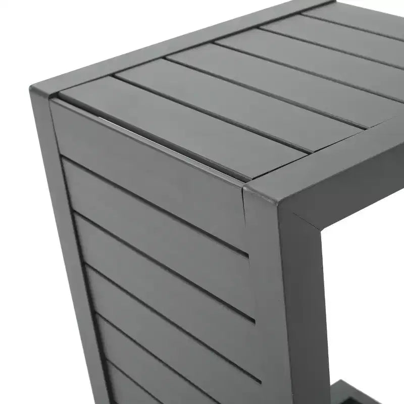 Christopher Knight Home Aviara Ensemble de conversation d'extérieur 3 pièces en aluminium avec table d'appoint en forme de C