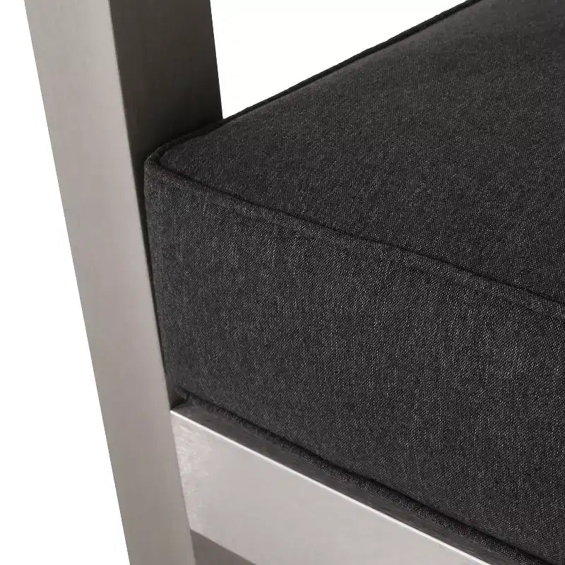 Christopher Knight Home Aviara Ensemble de conversation d'extérieur 3 pièces en aluminium avec table d'appoint en forme de C