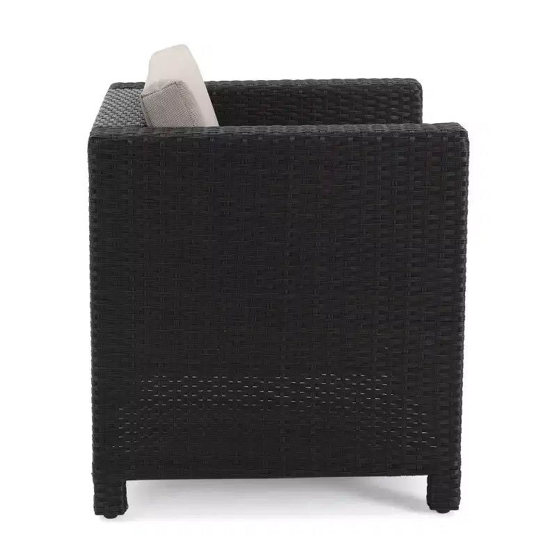 Christopher Knight Home Puerta, salon de jardin 4 places en osier avec 2 tables en C