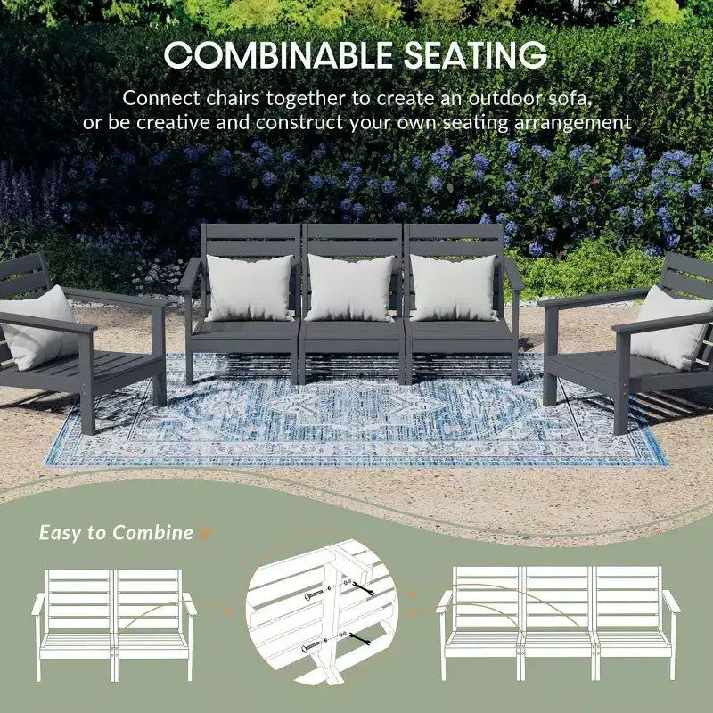 WestinTrends Avalon Salon de Jardin Modulable 6 Pièces, Gris/Marron