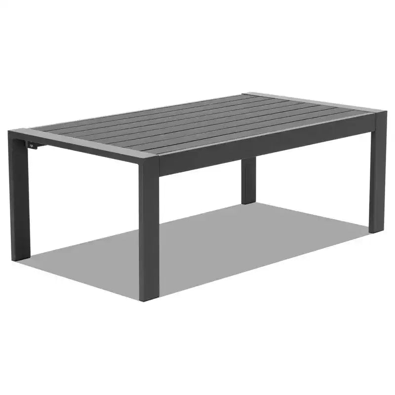 Ensemble de conversation d'extérieur 4 pièces en aluminium gris foncé Karl Home avec coussins gris foncé
