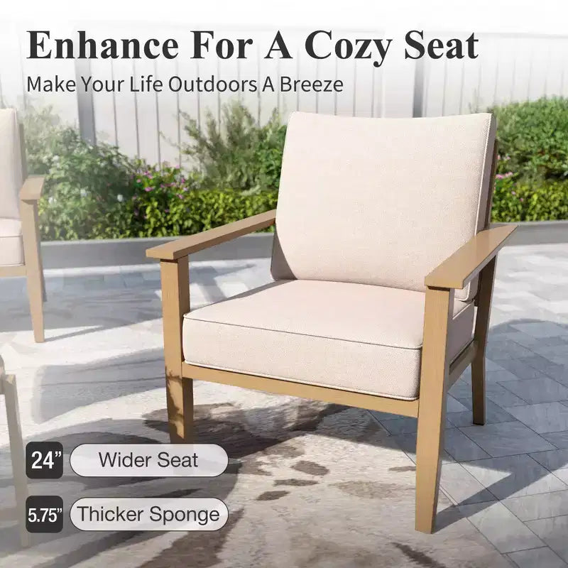 Ensemble de conversation de patio extérieur 7 pièces Captiva Designs avec dossier à bandes croisées et coussins épais pour terrasse, jardin ou piscine