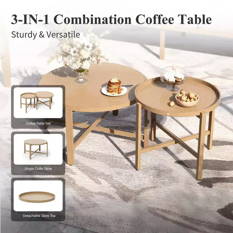 Ensemble de conversation de patio extérieur 7 pièces Captiva Designs avec dossier à bandes croisées et coussins épais pour terrasse, jardin ou piscine