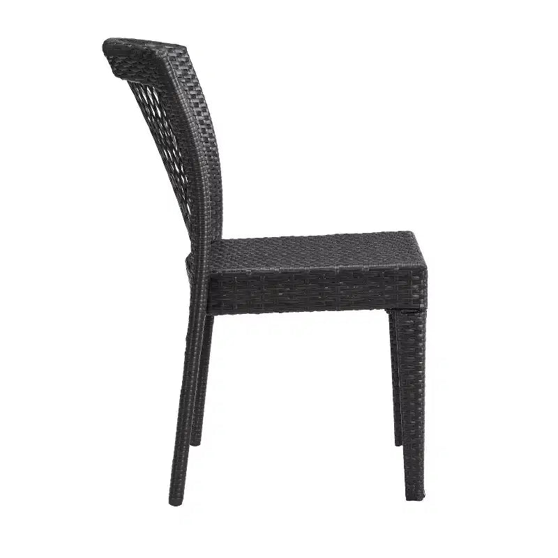 Christopher Knight Home Oleander, ensemble de conversation d'extérieur en osier 3 pièces avec chaises empilables, marron multicouleur