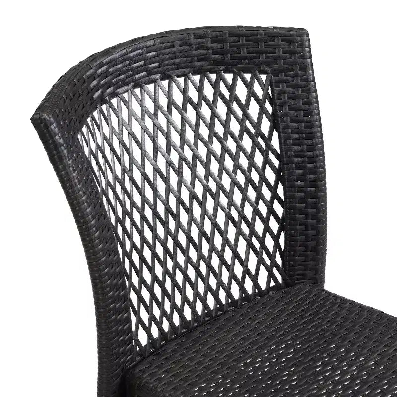 Christopher Knight Home Oleander, ensemble de conversation d'extérieur en osier 3 pièces avec chaises empilables, marron multicouleur