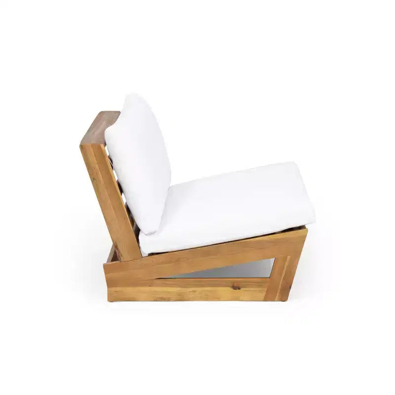 Fauteuils de club d'extérieur en bois d'acacia Christopher Knight Home Sherwood avec coussins et foyer circulaire