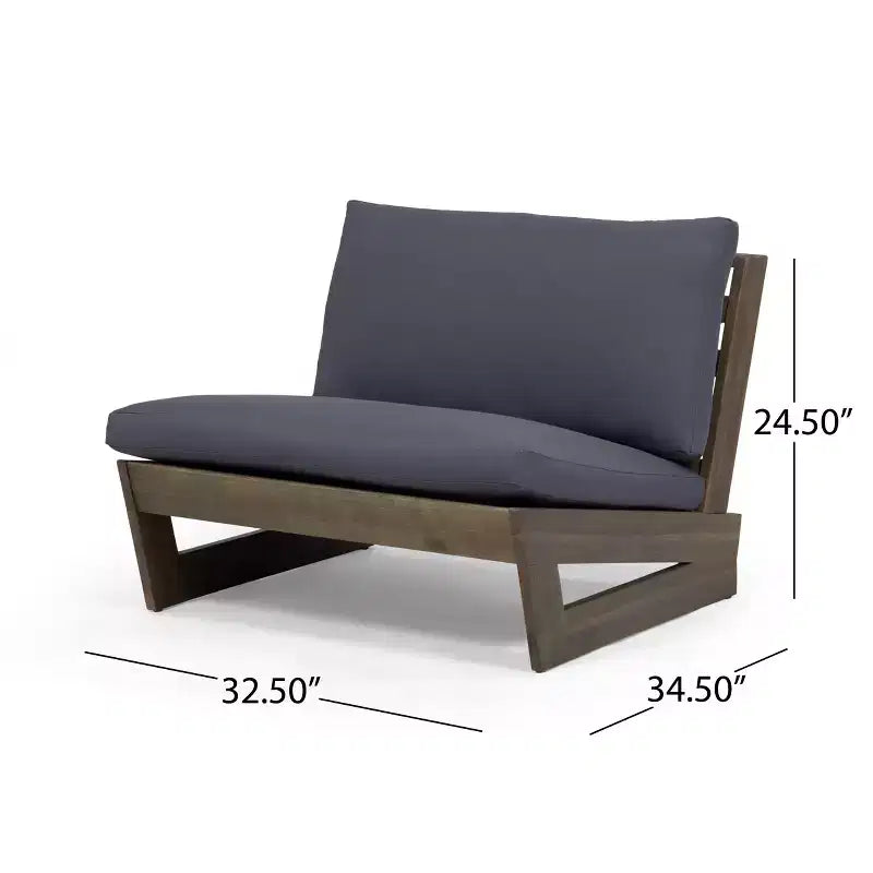 Fauteuils de club d'extérieur en bois d'acacia Christopher Knight Home Sherwood avec coussins et foyer circulaire