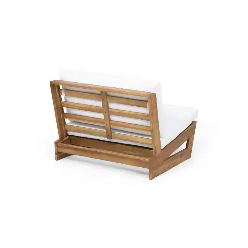 Lot de fauteuils de club d'extérieur en bois d'acacia Sherwood Christopher Knight Home avec coussins et foyer carré