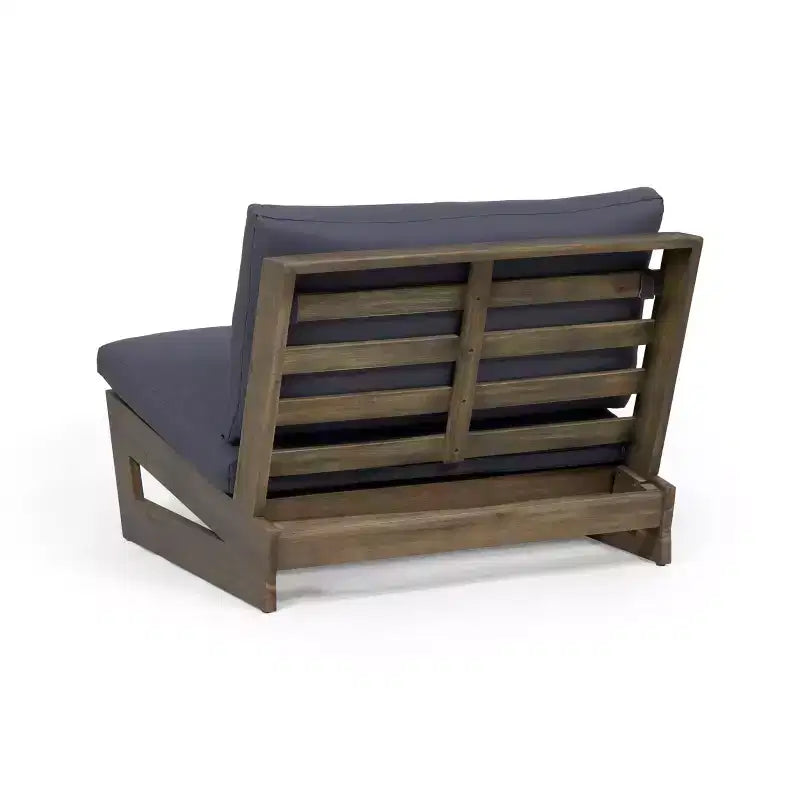 Lot de fauteuils de club d'extérieur en bois d'acacia Sherwood Christopher Knight Home avec coussins et foyer carré