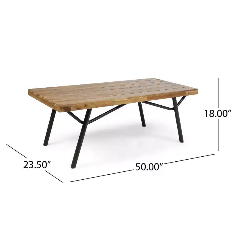 Christopher Knight Home Canoga – Ensemble canapé deux places et table en bois d'acacia avec coussins, pour l'extérieur
