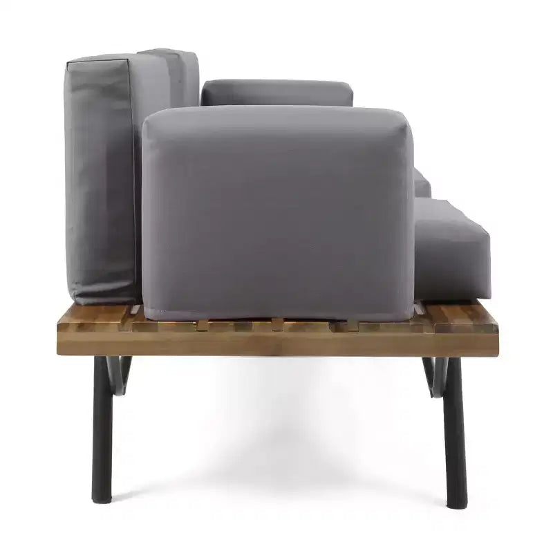 Christopher Knight Home Canoga – Ensemble canapé deux places et table en bois d'acacia avec coussins, pour l'extérieur