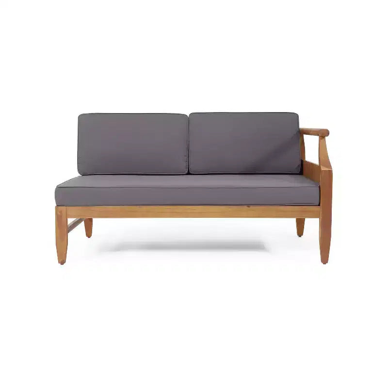 Christopher Knight Home Beate Ensemble canapé d'extérieur rustique en bois d'acacia 2 pièces avec coussins et dossier à lattes ouvertes