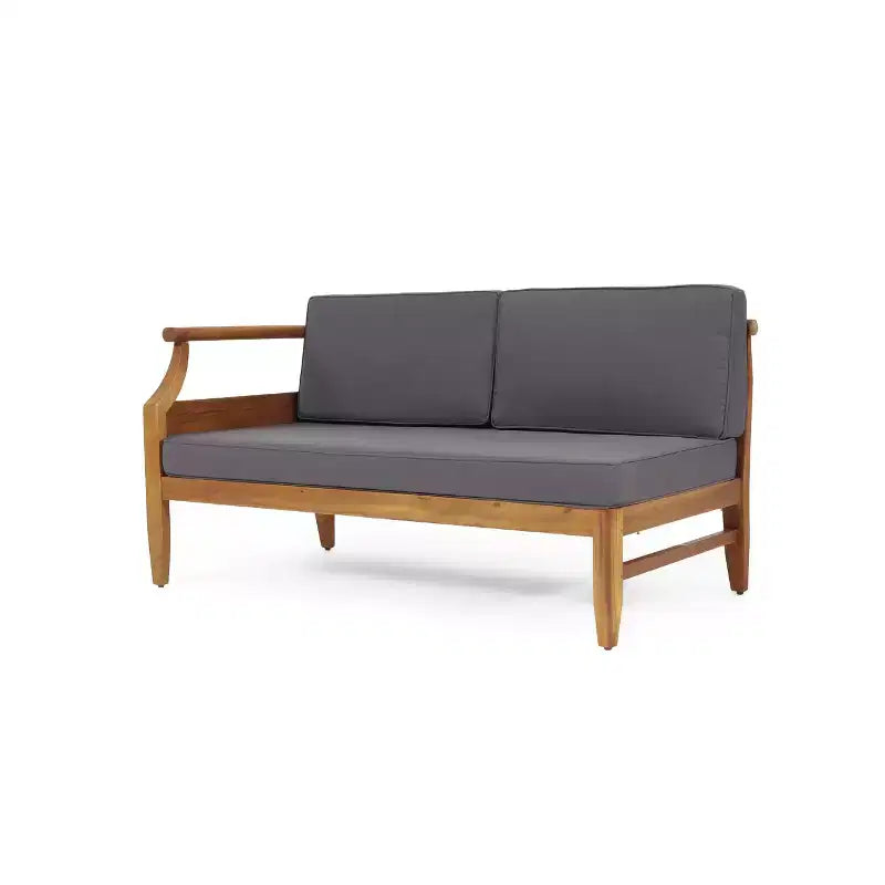 Christopher Knight Home Beate Ensemble canapé d'extérieur rustique en bois d'acacia 2 pièces avec coussins et dossier à lattes ouvertes