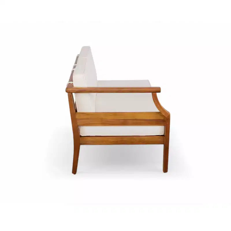 Christopher Knight Home Beate Ensemble canapé d'extérieur rustique en bois d'acacia 2 pièces avec coussins et dossier à lattes ouvertes