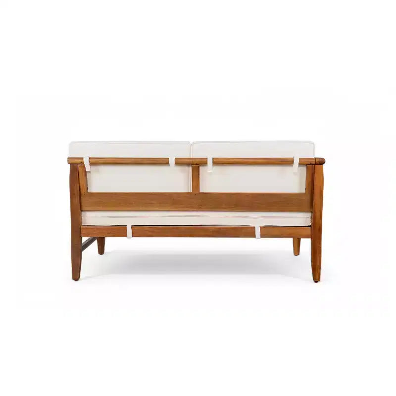 Christopher Knight Home Beate Ensemble canapé d'extérieur rustique en bois d'acacia 2 pièces avec coussins et dossier à lattes ouvertes