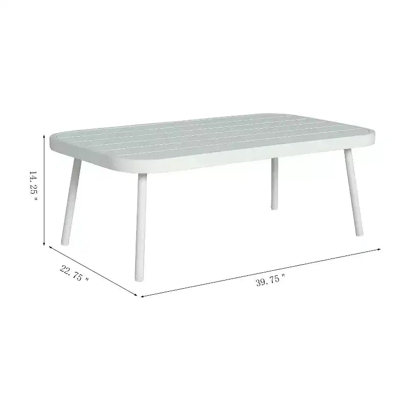 Christopher Knight Home Barbara Table basse moderne en métal et ensemble causeuse rembourrée d'extérieur
