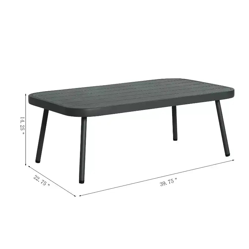 Christopher Knight Home Barbara Table basse moderne en métal et ensemble causeuse rembourrée d'extérieur