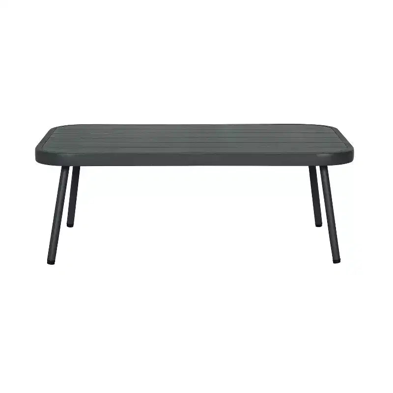 Christopher Knight Home Barbara Table basse moderne en métal et ensemble causeuse rembourrée d'extérieur