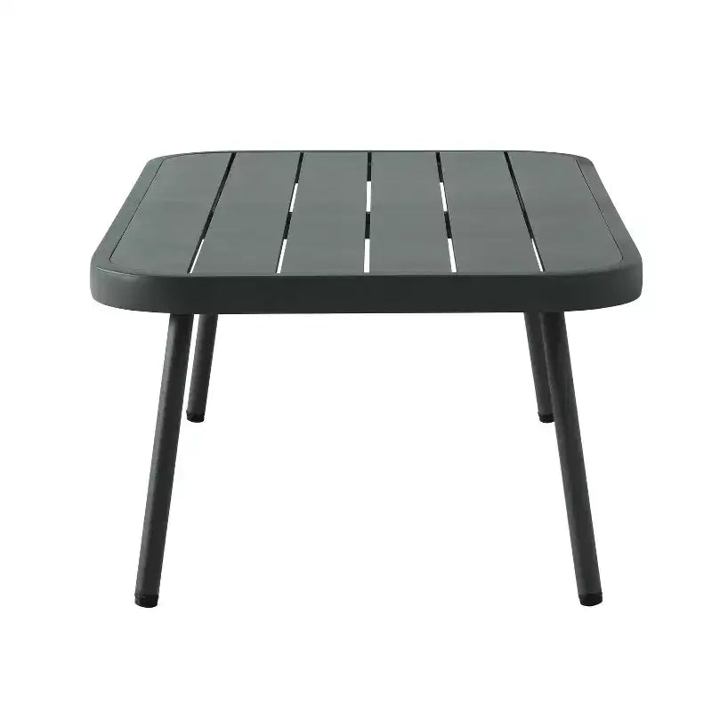 Christopher Knight Home Barbara Table basse moderne en métal et ensemble causeuse rembourrée d'extérieur
