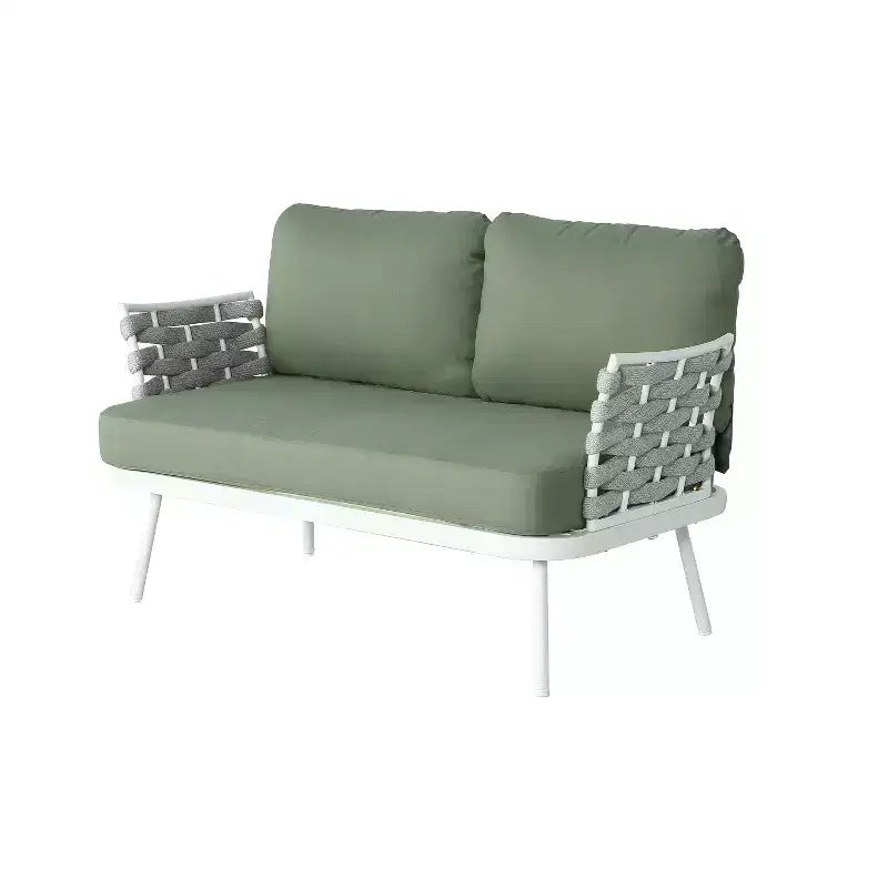 Christopher Knight Home Belle Ensemble de 4 pièces pour patio, moderne, en métal et corde tressée avec table basse