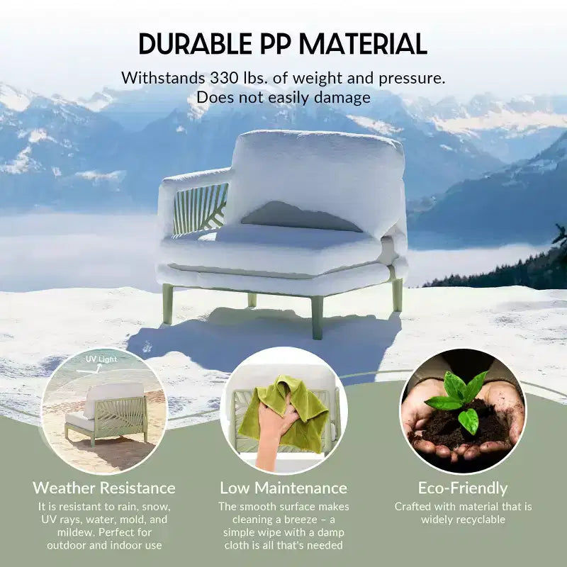 WestinTrends Playa Ensemble modulaire de meubles de terrasse d'angle en résine de polypropylène 4 pièces, vert