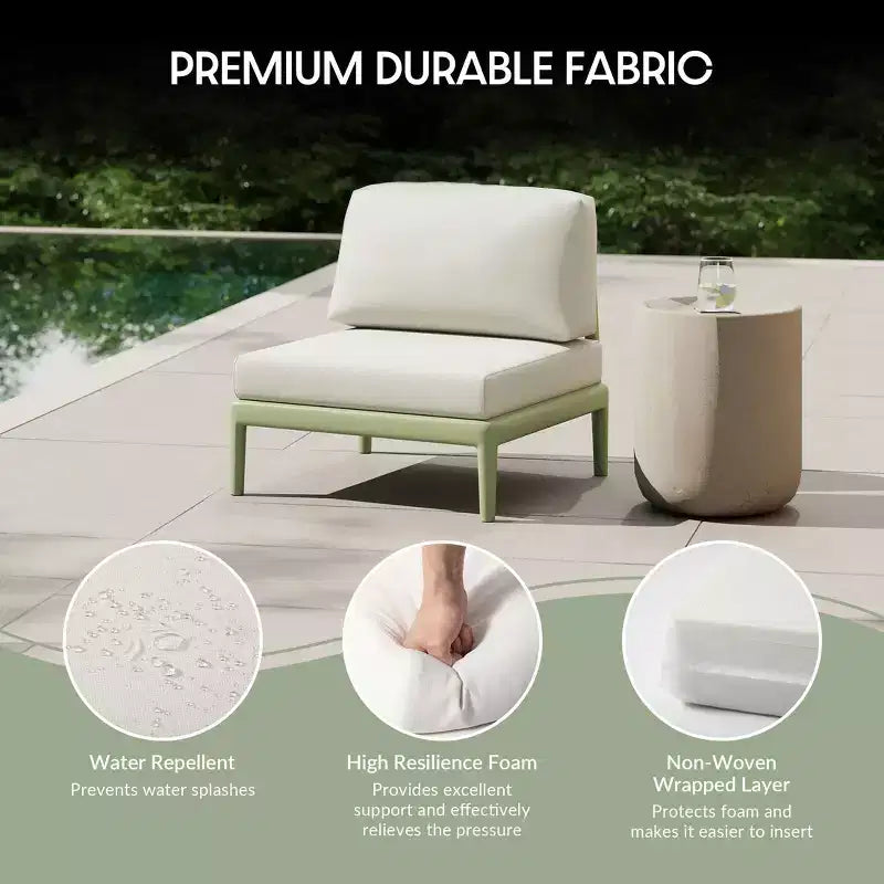 WestinTrends Playa Ensemble modulaire de meubles de terrasse d'angle en résine de polypropylène 4 pièces, vert
