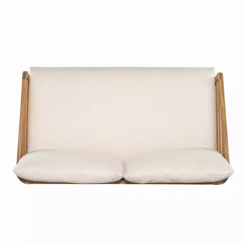 Christopher Knight Home Yantic - Causeuse et table basse d'extérieur modernes en bois d'acacia avec coussins résistants à l'eau