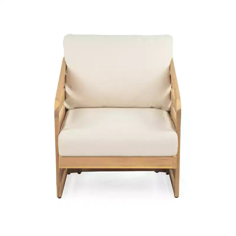 Christopher Knight Home Yantic, ensemble de conversation moderne d'extérieur 4 pièces en bois d'acacia avec coussins résistants à l'eau