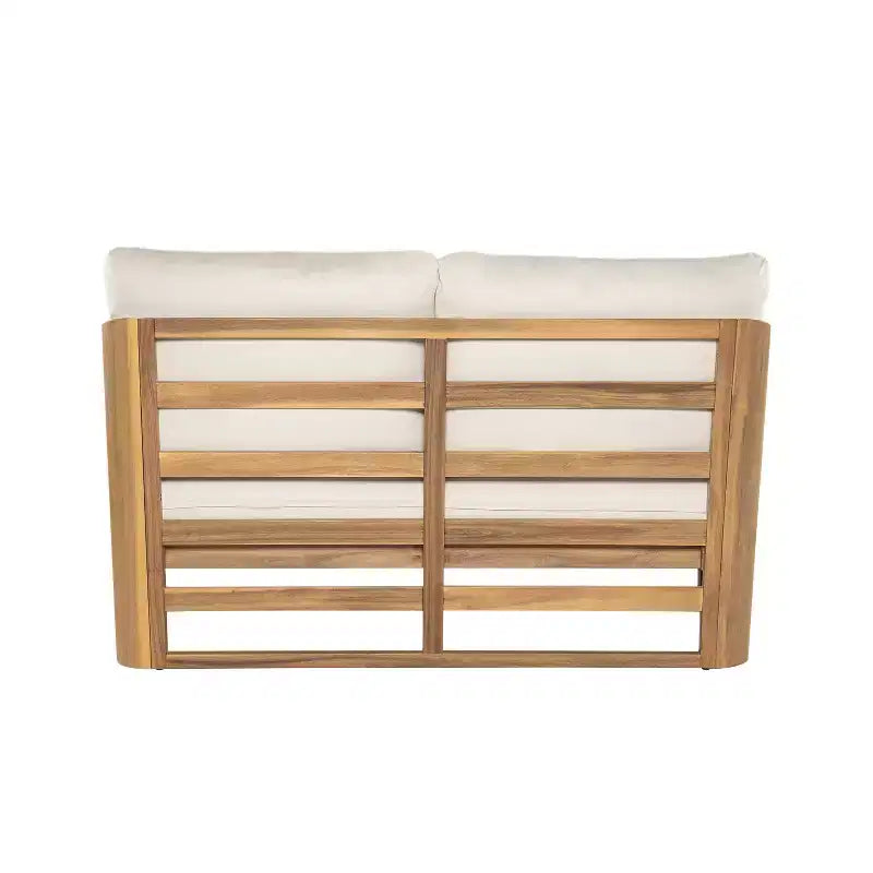 Christopher Knight Home Yantic, ensemble de conversation moderne d'extérieur 4 pièces en bois d'acacia avec coussins résistants à l'eau