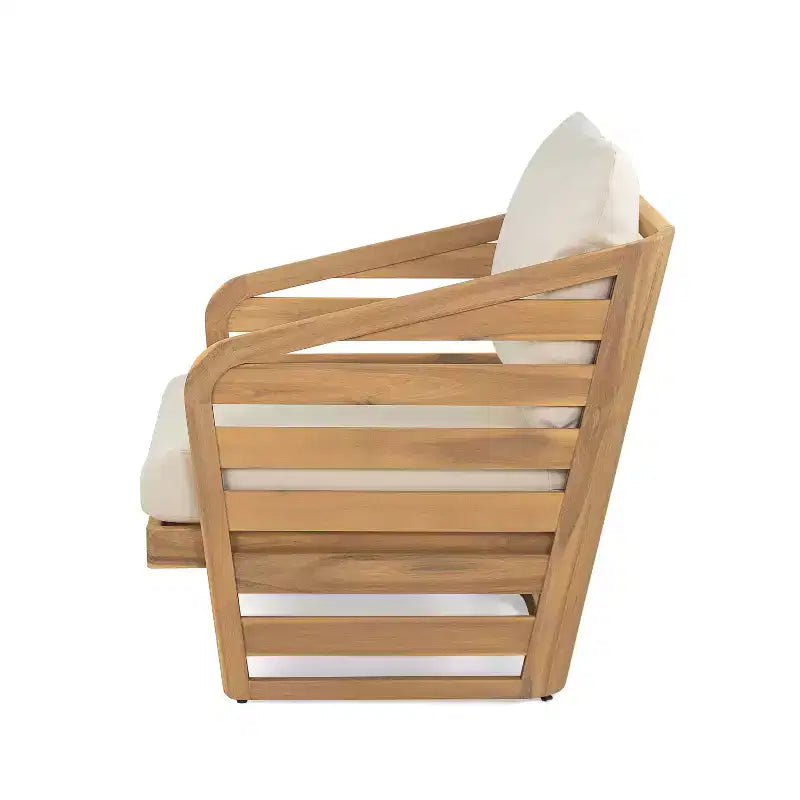 Christopher Knight Home Yantic, ensemble de conversation moderne d'extérieur 4 pièces en bois d'acacia avec coussins résistants à l'eau