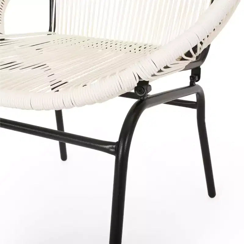 Christopher Knight Home Paoha Ensemble de conversation tissé d'extérieur 3 pièces avec cadre en fer (Table non incluse)