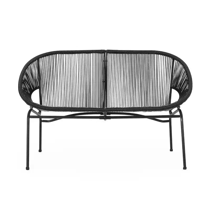 Christopher Knight Home Paoha Ensemble de conversation tissé d'extérieur 3 pièces avec cadre en fer (Table non incluse)